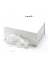 1 Luxurious Medium White Grosgrain Ribbon Tie Quality Gift Box 23.5cm (9.3 Inches) ~ An Ideal Gift, Keepsake, Bespoke Hamper or Presentation Box 